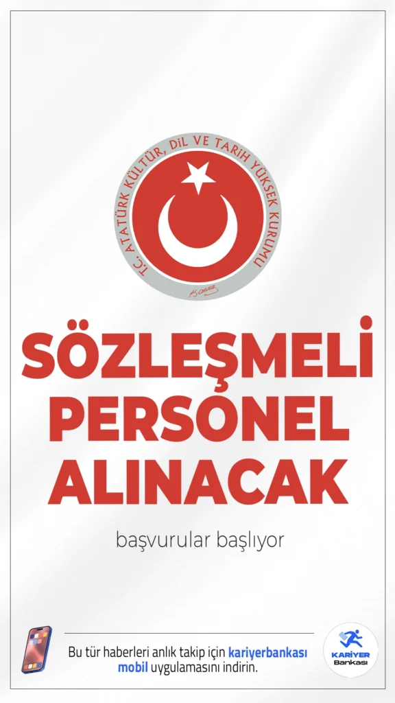 Kültür Bakanlığı Atatürk Kültür, Dil ve Tarih Yüksek Kurumu (AYK) 131 Personel Alımı Başvurusu Başlıyor.Atatürk Kültür, Dil ve Tarih Yüksek Kurumu ile bağlı kuruluşlar olan Atatürk Araştırma Merkezi, Atatürk Kültür Merkezi, Türk Dil Kurumu ve Türk Tarih Kurumunda istihdam edilmek üzere sözleşmeli personel alımı başvuruları 11 Ağustos başlıyor. İlgili alım duyurusu göre , AYK'ya lisans, ön lisans ve ortaöğretim mezunlarından olmak üzere farklı ünvanlarda personel alınacak.İşte kadrolar ve şartlar...