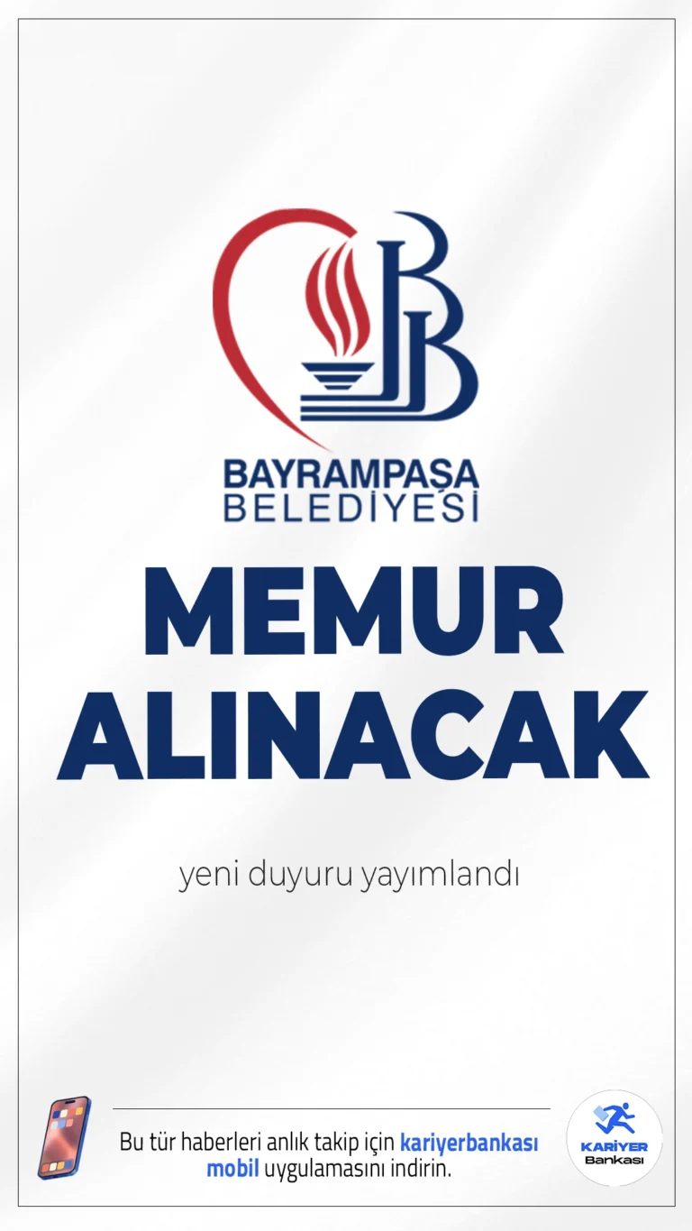 Bayrampaşa Belediyesi 23 Memur Alımı Yapacak.Bayrampaşa Belediyesi ilk defa atanmak üzere toplam 23 memur alımı gerçekleştirecek. Alımlar, KPSS puanına göre yapılacak yazılı sınavla belirlenecek. Adayların KPSS'den en az 70 puan almış olmaları gerekmektedir.İşte şartlar ve başvuru bilgileri...