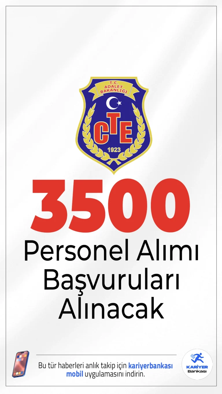 CTE 3500 Personel Alımı Başvuruları Alınacak.Adalet Bakanlığı Ceza ve Tevkifevleri Genel Müdürlüğü (CTE) personel alımı için başvuru işlemleri başladı. İlgili alım duyurusuna göre CTE'ye infaz ve koruma memuru, şoför, hasta bakıcı, hizmetli, aşçı, hemşire, teknisyen ve kaloriferci ünvanlarında olmak üzere toplam 3500 sözleşmeli personel alımı yapılacak. Başvuru yapacak adayların genel ve özel şartları sağlaması gerekmektedir.