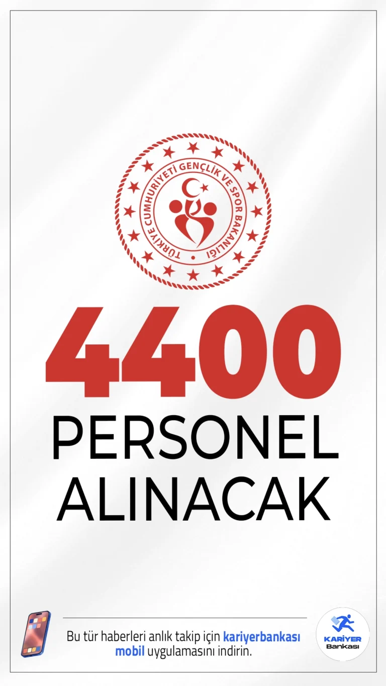 GSB 4400 Personel Alımı Duyurusu Yayımlandı.Gençlik ve Spor Bakanlığı (GSB) personel alımı duyuruları art arda yayımlandı. Resmi Gazete'de yayımlanan duyurulara göre, GSB'ye mülakatsız 2750 temizlik görevlisi, 1650 güvenlik ve destek personeli alımı olmak üzere toplamda 4400 sözleşmeli personel alımı yapılacak. Başvuru yapacak adayların genel şartların yanı sıra, özel şartları da sağlaması gerekmektedir.