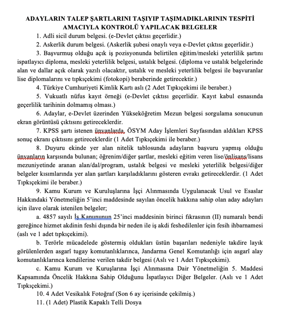 MSB 3097 İşçi Alımı 