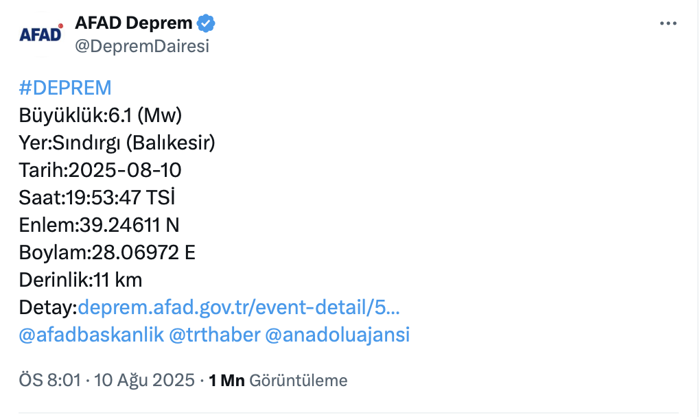 balıkesir deprem