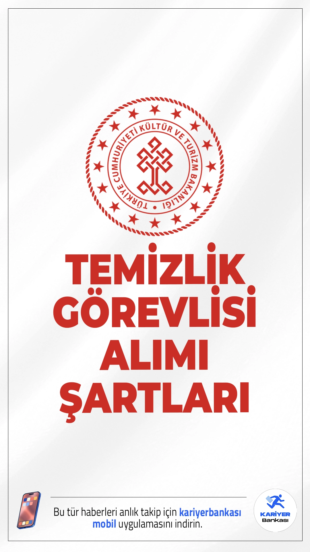 Kültür Bakanlığı 154 Temizlik Görevlisi Alımı Şartları.Resmi Gazete’de yayımlanan duyuruda, Kültür ve Turizm Bakanlığı 795 sözleşmeli personel alımı kapsamında 154 temizlik görevlisi alınacağı aktarıldı. Başvuru şartları ve diğer tüm detaylar bu haberimizde.