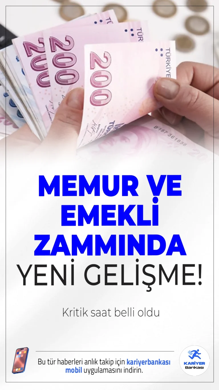 Memur ve Emekliye Zam Pazarlığında Yeni Tur: Gözler İkinci Teklifte.Memur ve emekli maaşlarına yapılacak zam oranlarının belirleneceği toplu sözleşme süreci bugün yeniden hız kazanıyor. Gözler saat 16.30'daki kritik toplantıya çevrildi.