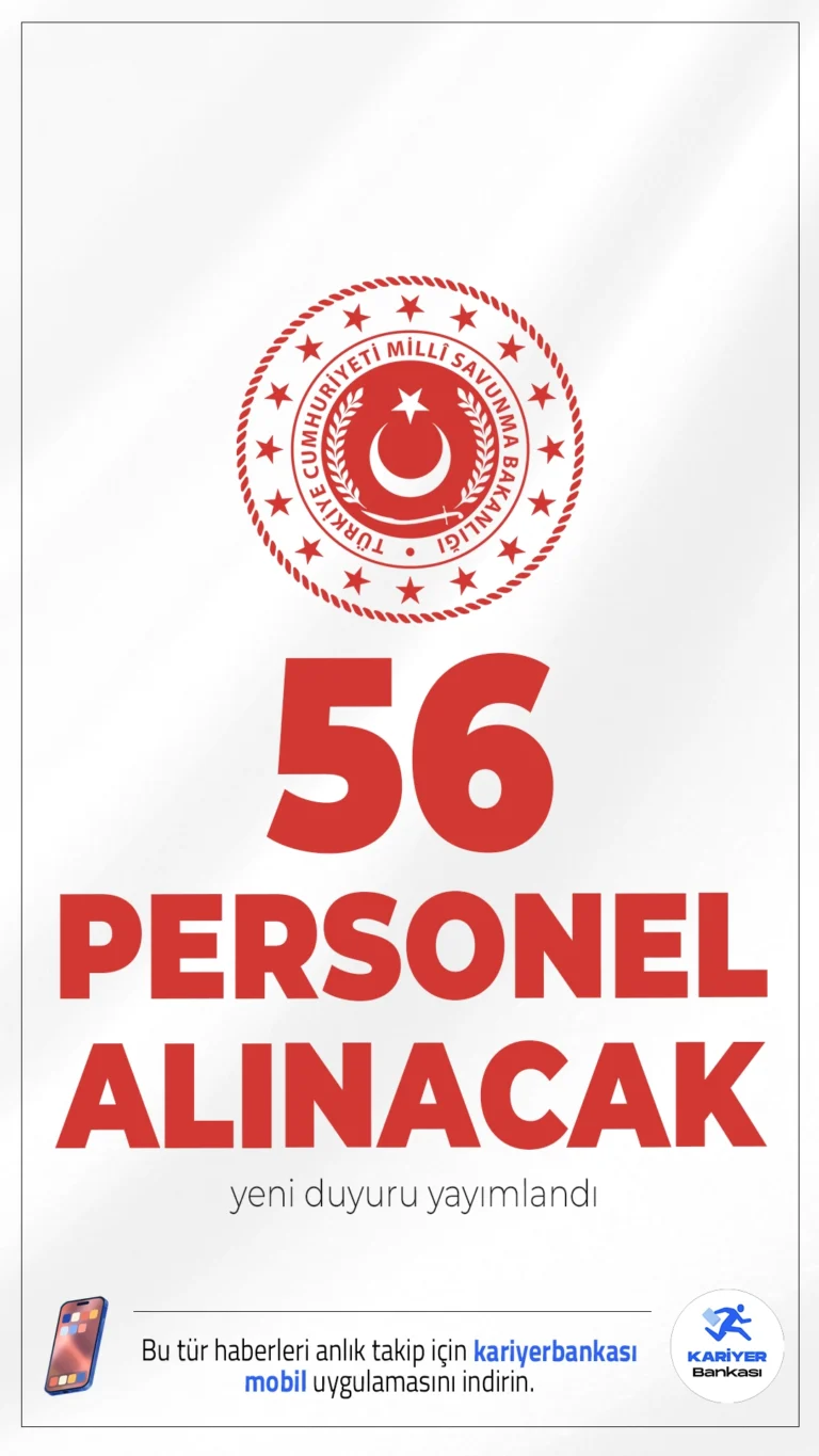 MSB 56 Personel Alımı Yapacak.Millî Savunma Bakanlığı (MSB), büyük ölçekli bilgi işlem birimlerinde görevlendirilmek üzere 56 personel alımı yapacak. Alımlar, 31 Aralık 2008 tarihli yönetmelik kapsamında ve sözlü/uygulamalı sınavla gerçekleştirilecek.İşte şartlar ve başvuru bilgileri..