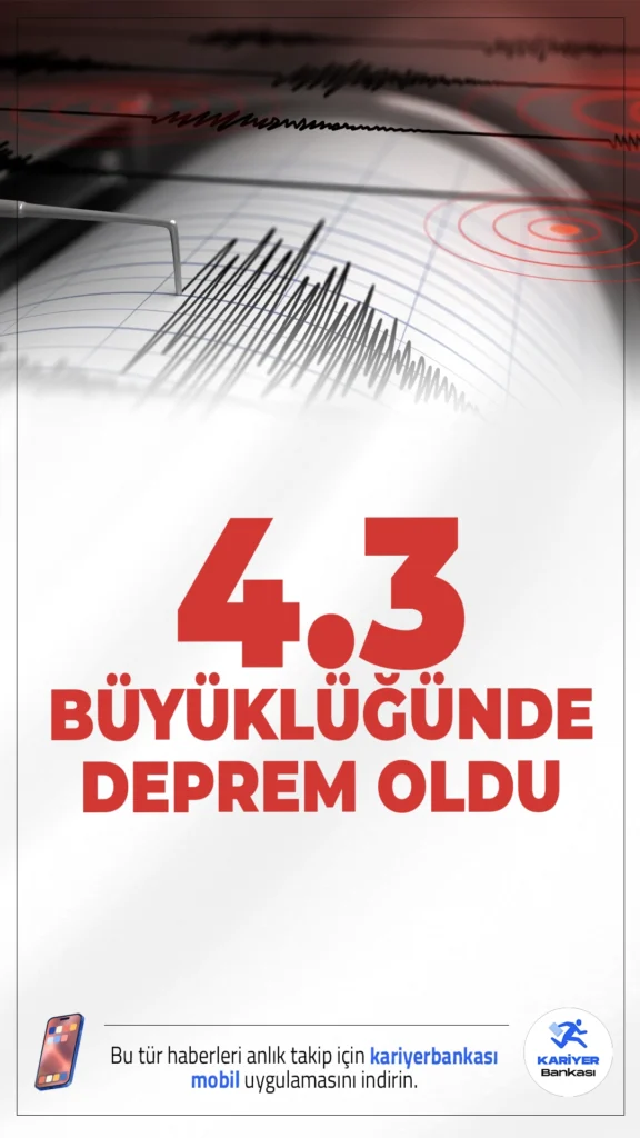 Muğla'da 4.3 Büyüklüğünde Deprem Oldu.Ege Denizi’nde, Datça açıklarında 4.3 büyüklüğünde deprem meydana geldi. AFAD verilerine göre sarsıntı 56,87 km derinlikte gerçekleşti.