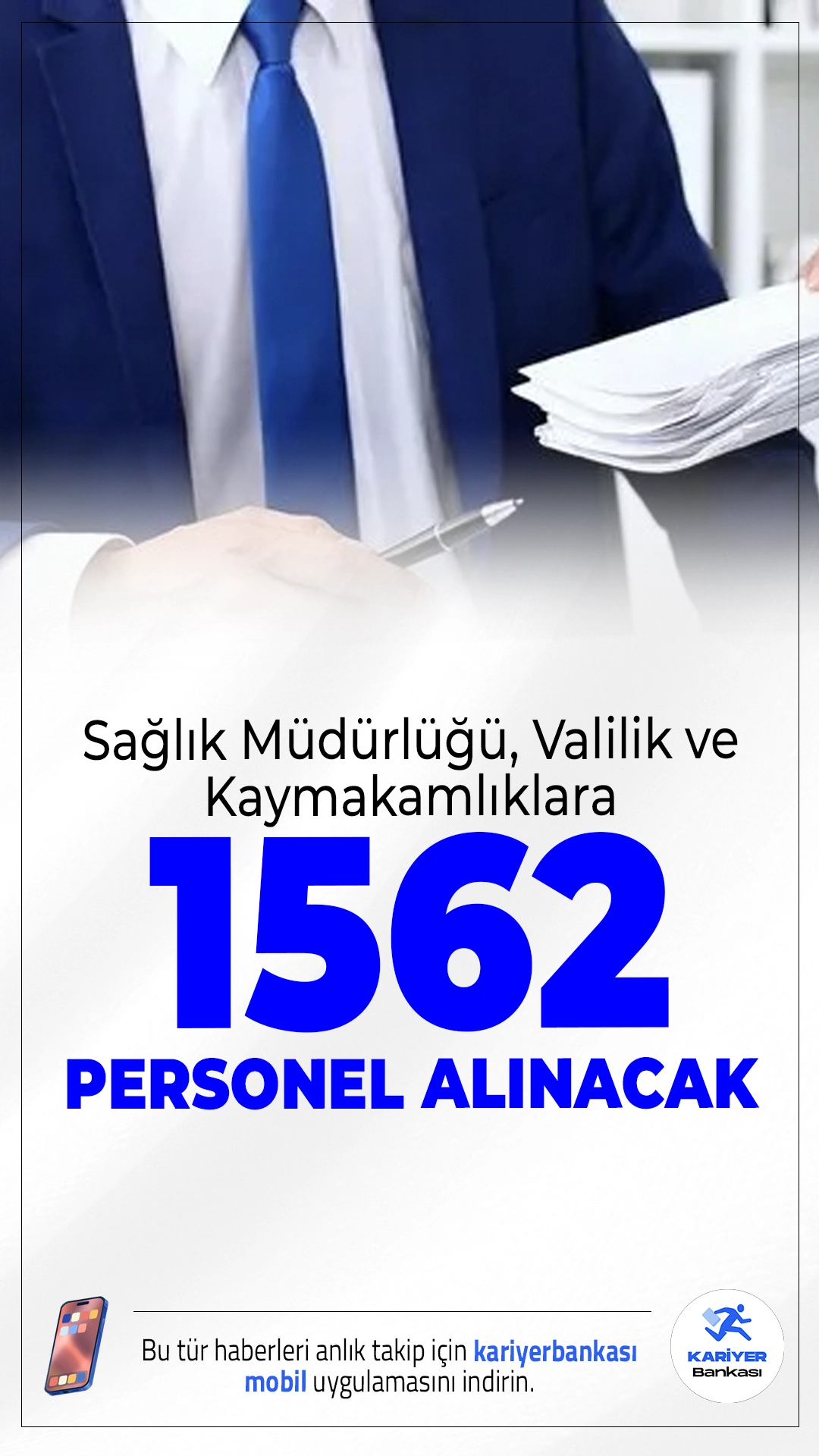 Sağlık Müdürlüğü, Valilik ve Kaymakamlıklara 1562 Personel Alımı Yapılacak.Türkiye İş Kurumu (İŞKUR) üzerinden yapılan son dakika duyurusuna göre, İşbaşı Eğitim Programı (İUP) kapsamında farklı illerde bulunan kamu kurumlarında çalıştırılmak üzere toplam 1.562 personel alınacak.