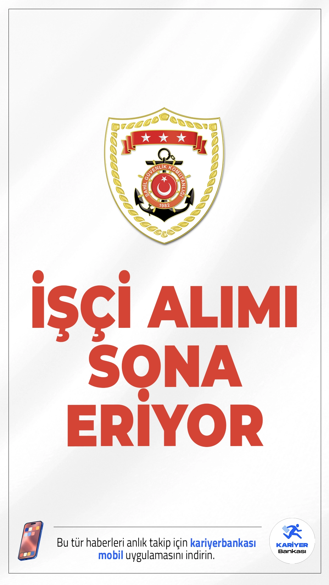 Sahil Güvenlik Komutanlığı 23 İşçi Alımı Sona Eriyor.İçişleri Bakanlığı Sahil Güvenlik Komutanlığı işçi alımı başvurularında sona gelindi. İlgili alım duyurusuna göre Sahil Güvenlik Komutanlığına farklı meslek dallarında işçi alınacak. İşe alımlar, İŞKUR üzerinden yürütülecek başvuru süreciyle gerçekleştirilecek.