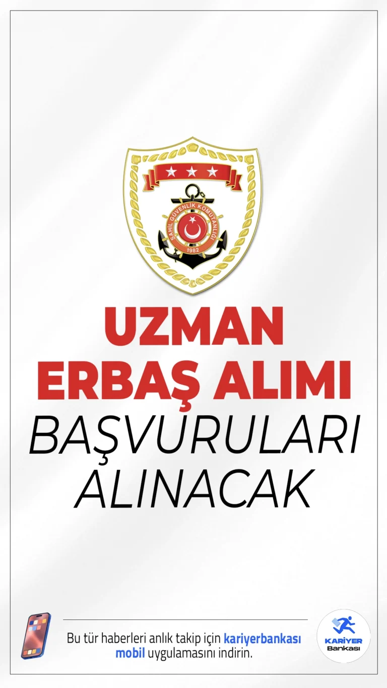 Sahil Güvenlik 250 Uzman Erbaş Alımı Başvuruları Alınacak.Sahil Güvenlik Komutanlığı uzman erbaş alımı başvuruları başladı. İlgili alım duyurusunda en az lise mezunlarından uzman erbaş alımı yapılacağı aktarılırken, işlemlerin 13 Ağustos'ta sona ereceği kaydedildi.Başvuru yapacak adayların genel ve özel şartları sağlaması gerekmektedir.İşte şartlar ve başvuru bilgileri..