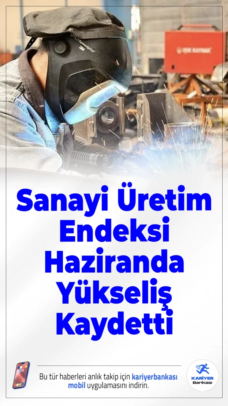 Sanayi Üretim Endeksi Haziranda Yükseliş Kaydetti.Haziran ayında sanayi üretim endeksi yıllık bazda yüzde 8,3 artarken, aylık bazda yüzde 0,7 oranında yükseldi.