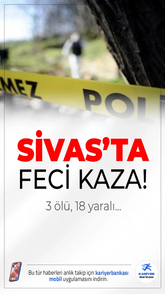 Sivas’ta Minibüs Uçurumdan Yuvarlandı: 3 Ölü 18 Yaralı.Sivas'ın Suşehri ilçesinde fındık hasadına giden işçileri taşıyan minibüsün uçuruma yuvarlanması sonucu 3 kişi yaşamını yitirdi, 4’ü ağır 18 kişi yaralandı.