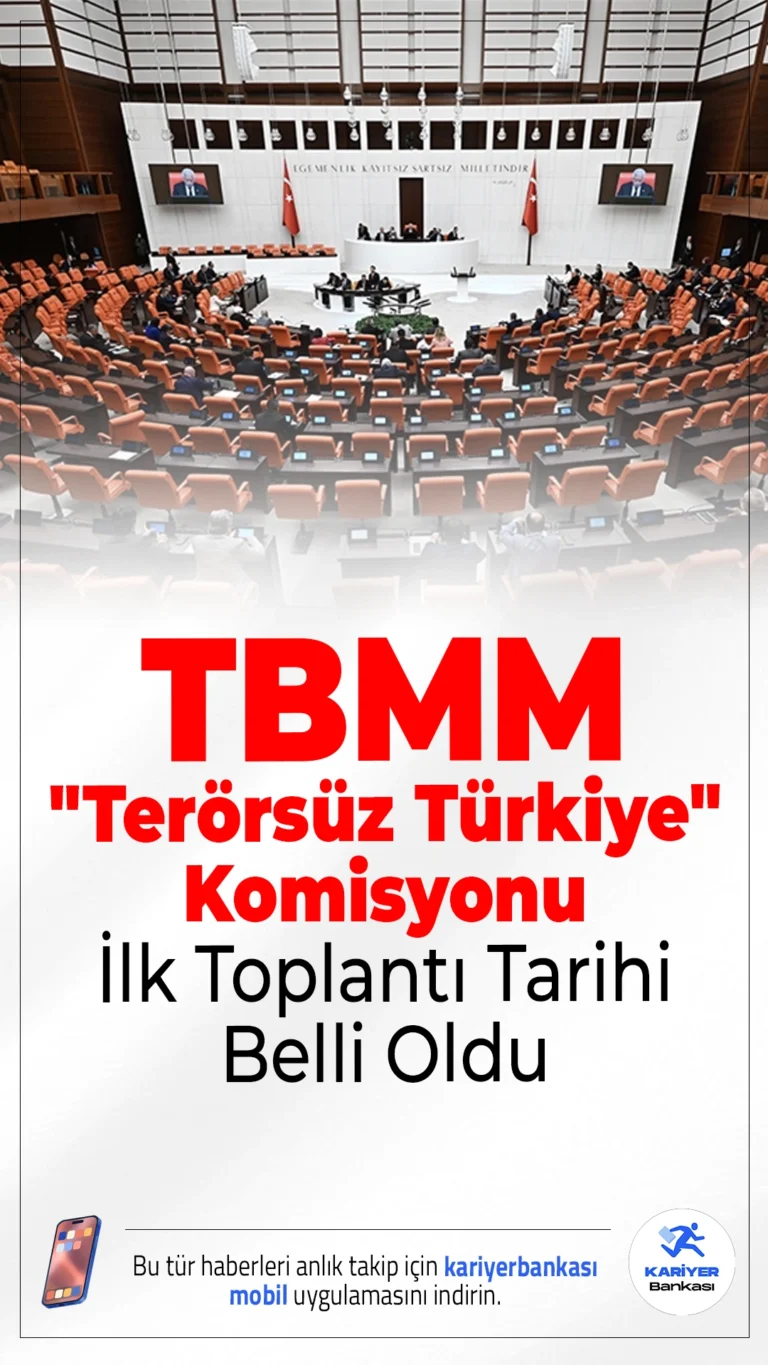 TBMM "Terörsüz Türkiye" Komisyonu İlk Toplantı Tarihi Belli Oldu.Türkiye Büyük Millet Meclisi'nde kurulan "Terörsüz Türkiye" komisyonunun ilk toplantı tarihi belli oldu. Komisyon, terörle mücadelede yeni stratejilerin belirleneceği ilk oturumunu önümüzdeki hafta gerçekleştirecek.