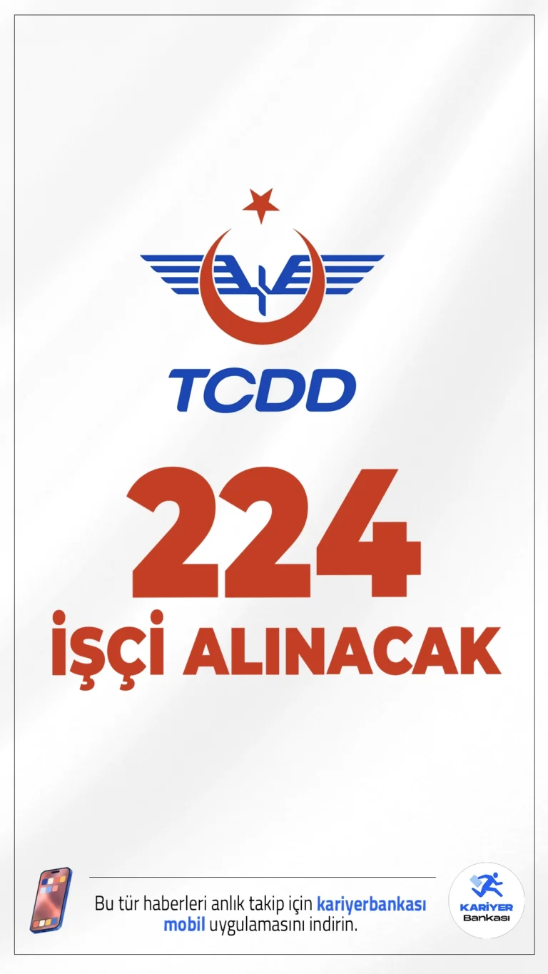 TCDD 224 İşçi Alımı Duyurusu Yayımlandı.Türkiye Cumhuriyeti Devlet Demiryolları (TCDD) Taşımacılık AŞ, ülke genelindeki işyerlerinde istihdam edilmek üzere 224 daimi işçi alımı yapacağını duyurdu. Alımlar, Türkiye İş Kurumu (İŞKUR) üzerinden, 4857 sayılı İş Kanunu kapsamında belirsiz süreli iş sözleşmesi ile gerçekleştirilecek.İşte şartlar ve başvuru bilgileri...