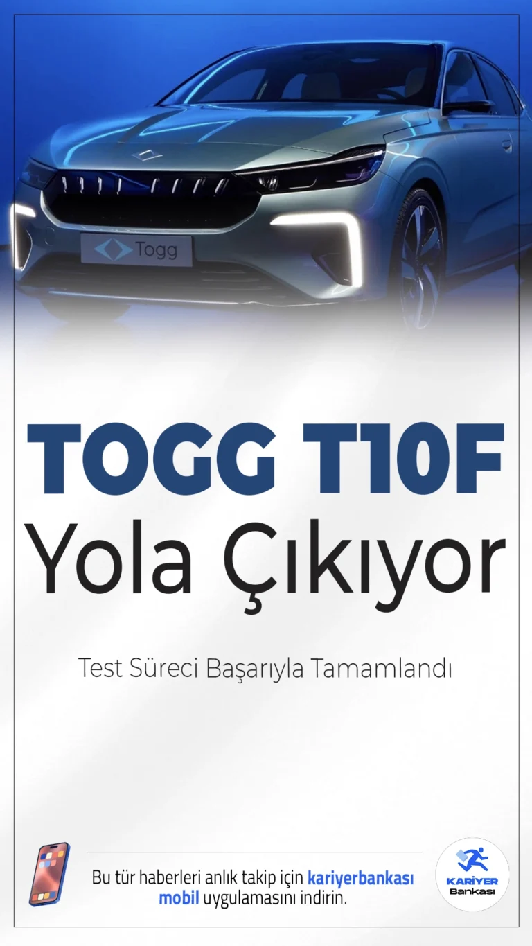 TOGG T10F Yola Çıkıyor: Test Süreci Başarıyla Tamamlandı.Türkiye'nin yerli otomobili TOGG'un yeni sedan modeli T10F, zorlu testleri başarıyla geçerek satışa bir adım daha yaklaştı. Eylül ayında ön siparişe açılması beklenen araç için heyecan dorukta.