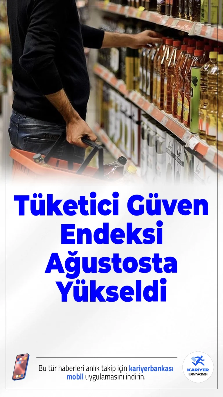 Tüketici Güven Endeksi Ağustosta Yükseldi.Tüketici güven endeksi ağustos ayında yüzde 0,9 artarak 84,3 seviyesine çıktı. Ekonomik beklentilerde ise karışık sinyaller dikkat çekti.