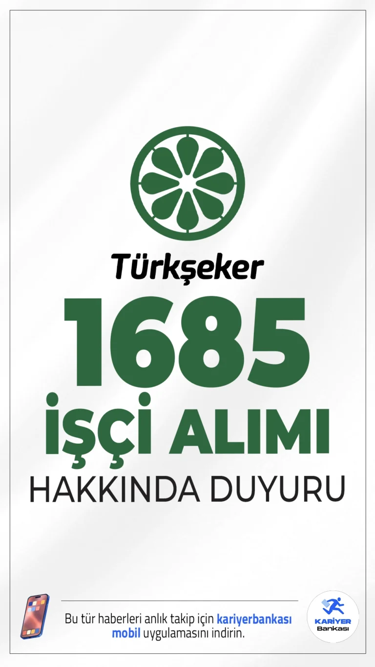 TÜRKŞEKER 1685 İşçi Alımı Sınav Sonuçları Açıklandı.30 Haziran–8 Temmuz 2025 tarihleri arasında yapılan sözlü ve uygulamalı sınav sonuçları erişime açıldı. İtiraz süreci ve belgelerle ilgili detaylar haberimizde!