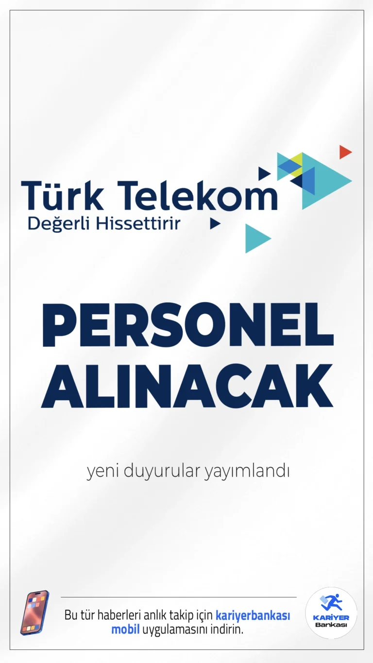 Türk Telekom KPSS’siz Personel Alımı Yapacak.Türkiye’nin önde gelen iletişim ve teknoloji şirketlerinden biri olan Türk Telekom, 2025 yılı için personel alımı listelerini güncelledi. Resmi kariyer sayfası ve LinkedIn üzerinden duyurulan ilana göre şirket, 31 farklı alanda olmak üzere KPSS şartı olmadan çok sayıda pozisyon için uzman ve uzman yardımcısı kadrolarında personel alımı gerçekleştirecek.