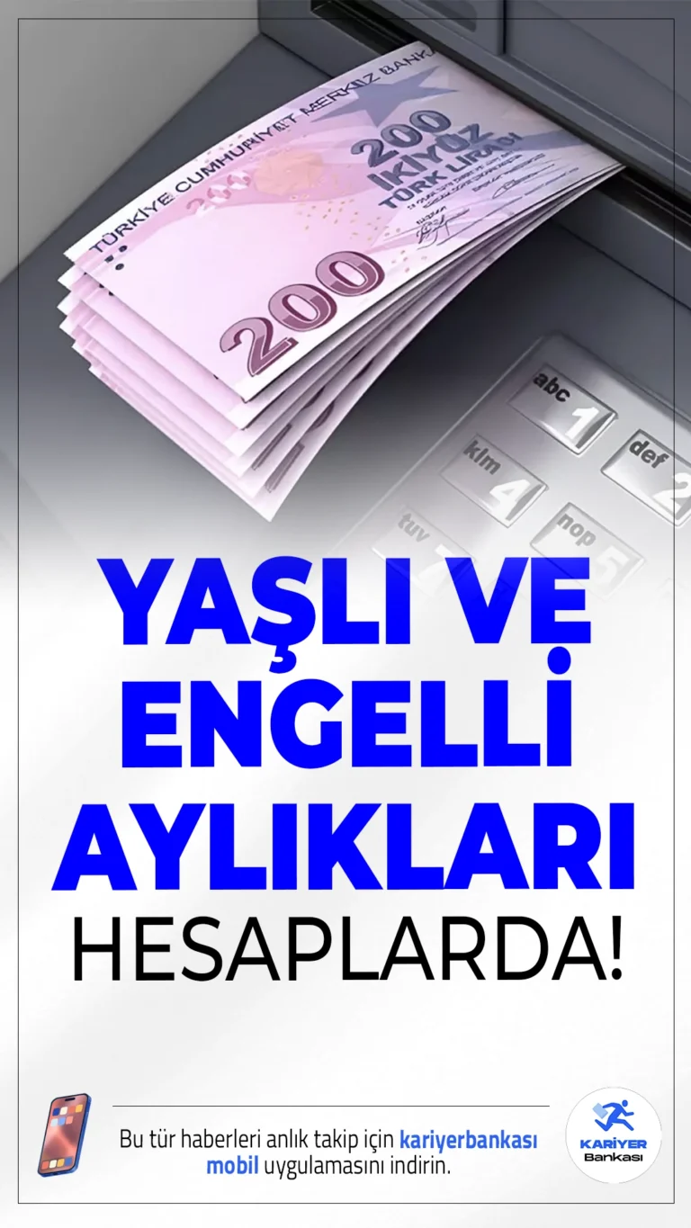 Yaşlı ve Engelli Aylıkları Hesaplara Yatırıldı.Temmuz ayı memur maaş katsayısındaki artış sonrası yaşlı ve engelli aylıkları zamlı olarak hak sahiplerinin hesaplarına yatırılmaya başlandı.