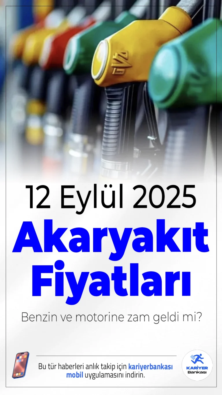 12 Eylül 2025 Güncel Akaryakıt Fiyatları: Benzin ve Motorine Zam Geldi mi?Brent petrol fiyatları ve döviz kurundaki dalgalanmalar, akaryakıt fiyatlarını etkilemeye devam ediyor. 12 Eylül 2025 itibarıyla benzin, motorin ve LPG fiyatlarında yeni bir zam ya da indirim olup olmadığı vatandaşlar tarafından merak ediliyor.