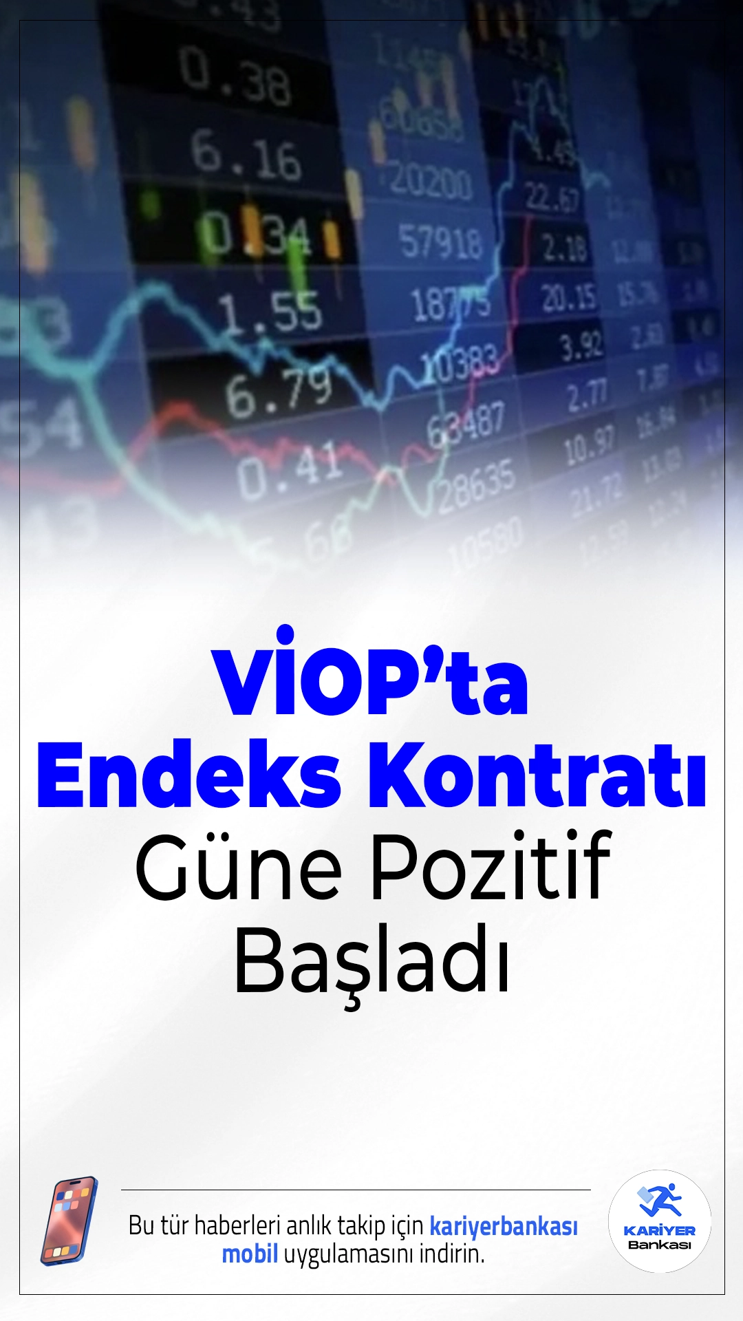 VİOP’ta Endeks Kontratı Güne Pozitif Başladı.Borsa İstanbul’da vadeli işlemlerin takip edildiği VİOP'ta BIST 30 endeksine dayalı ekim vadeli kontrat, yeni güne yüzde 0,08'lik yükselişle 12.722,00 puandan başladı.