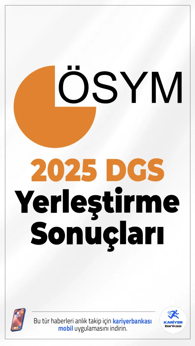 2025-DGS Yerleştirme Sonuçları Açıklandı.ÖSYM sayfasından yayımlanan duyuruda 28 Ağustos-04 Eylül 2025 tarihleri arasında tercihleri alınan 2025 Dikey Geçiş Sınavı’nın (2025-DGS)yerleştirme işlemleri tamamlandığı aktarıldı.