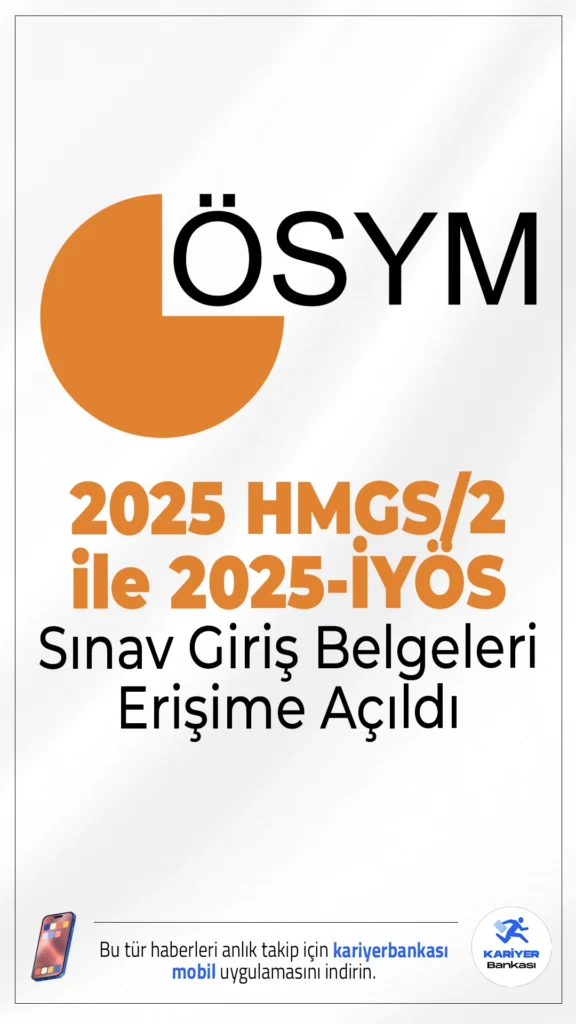 2025 HMGS/2 ile 2025-İYÖS Sınav Giriş Belgeleri Erişime Açıldı.ÖSYM sayfasından yayımlanan duyuruda, 28 Eylül 2025 tarihinde uygulanacak 2025 Hukuk Mesleklerine Giriş Sınavı (2025-HMGS/2) ile İdari Yargı Ön Sınavı’na (2025-İYÖS) girecek adayların, sınava girecekleri bina/salonlara atanma işlemlerinin tamamlandığı aktarıldı.