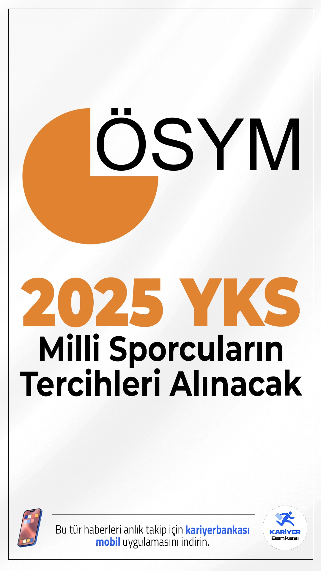 YKS Milli Sporcuların Tercihleri Alınacak.9 Eylül 2025 itibarıyla, spor dallarında üstün başarı göstermiş adaylar için 2025-YKS kapsamında üniversite tercih süreci başladı. Adaylar, tercihlerini 15 Eylül 2025 saat 23.59'a kadar ÖSYM Aday İşlemleri Sistemi (https://ais.osym.gov.tr) üzerinden yapabilecek.