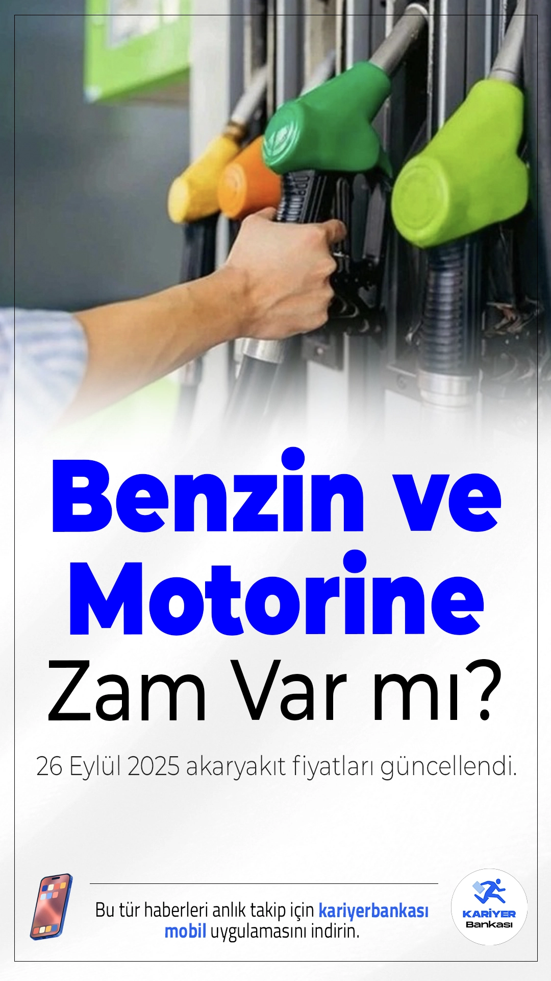 Benzin ve Motorine Zam Var mı? 26 Eylül 2025 Akaryakıt Fiyatları Güncellendi.Brent petrol fiyatlarındaki dalgalanma ve döviz kurundaki hareketlilik sonrası akaryakıt fiyatları yeniden belirlendi. 26 Eylül 2025 Cuma günü itibarıyla güncel benzin, motorin ve LPG fiyatları şehir şehir değişiklik gösteriyor.