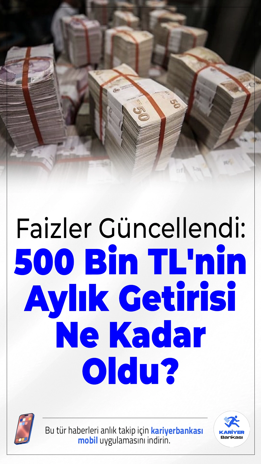 Faizler Güncellendi: 500 Bin TL'nin Aylık Getirisi Ne Kadar Oldu?Merkez Bankası'nın faiz indirimi sonrası, bankaların 32 günlük mevduat faiz oranları da değişti. 500 bin TL'sini değerlendirmek isteyenler için işte güncel kazanç tablosu…