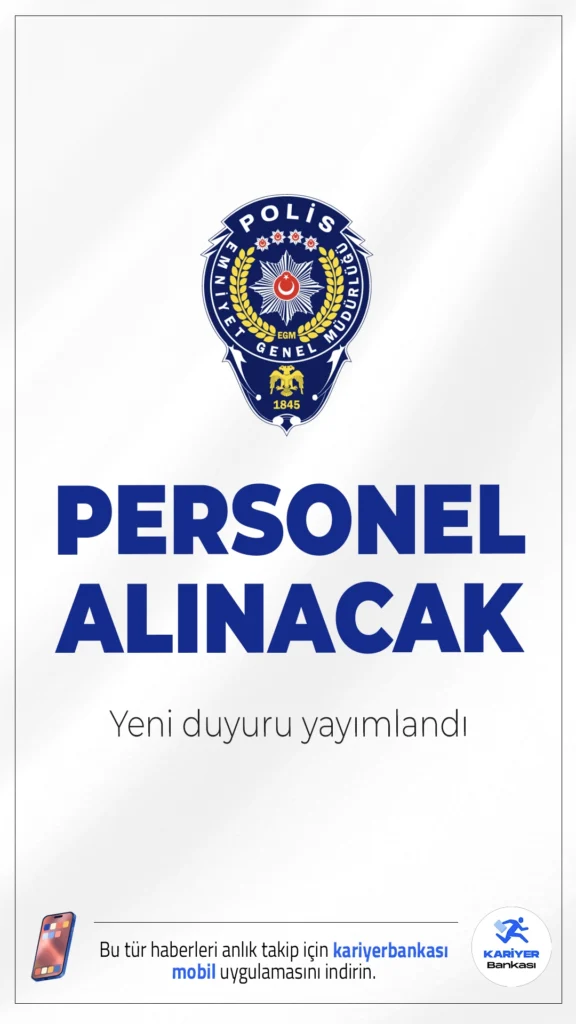 Emniyet Genel Müdürlüğü Personel Alımı Duyurusu Yayımlandı.İçişleri Bakanlığı Emniyet Genel Müdürlüğü (EGM), 657 sayılı Devlet Memurları Kanunu kapsamında taşra teşkilatında görevlendirilmek üzere toplam kadrolu Teknisyen (Berber) alımı yapacağını duyurdu. Başvuru yapacak adayların 2024 yılı KPSS Ortaöğretim P94 puan türünden en az 60 puan almış olmaları gerekiyor.İşte şartlar ve başvuru bilgileri..