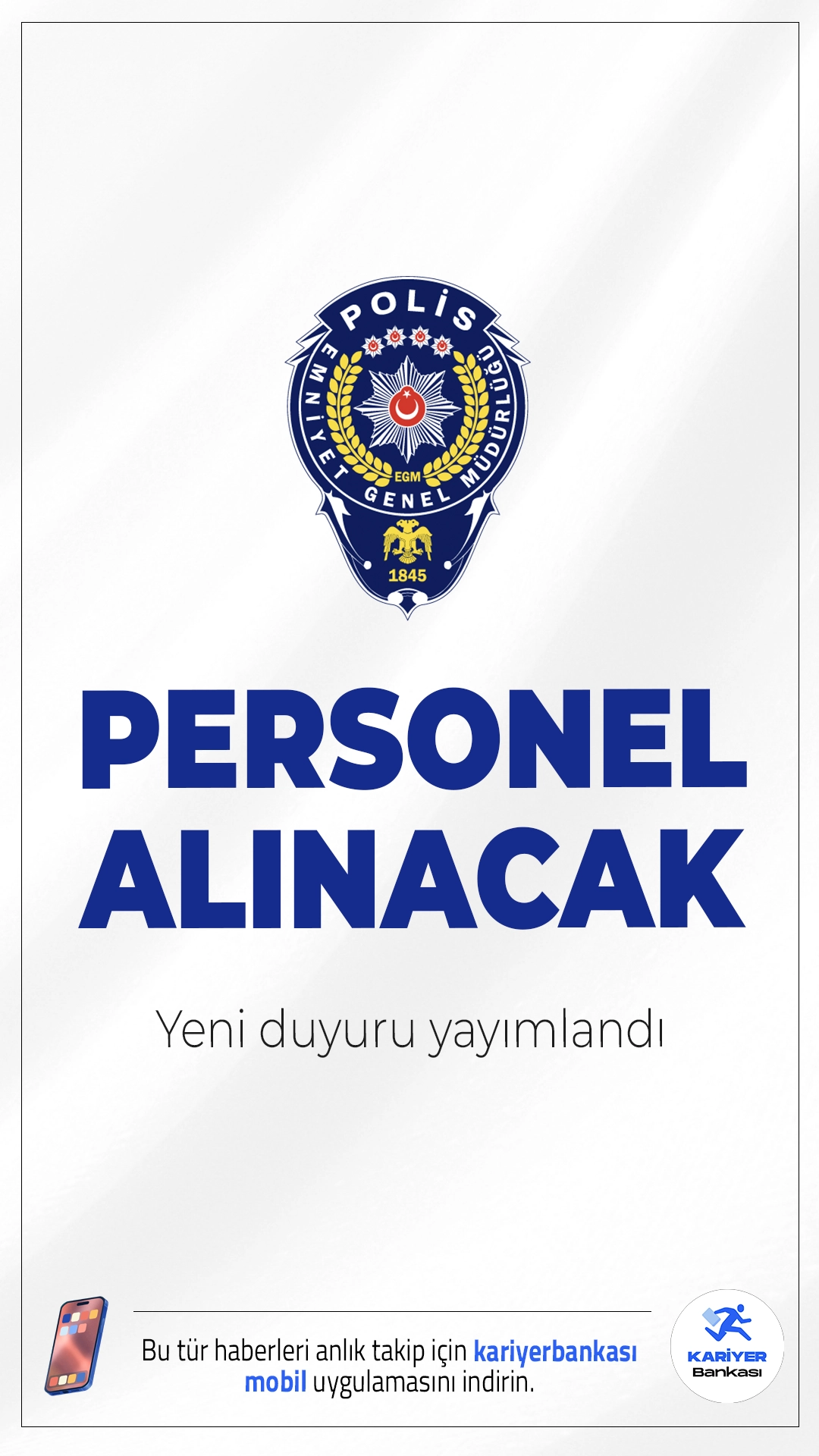Emniyet Genel Müdürlüğü Personel Alımı Duyurusu Yayımlandı.İçişleri Bakanlığı Emniyet Genel Müdürlüğü (EGM), 657 sayılı Devlet Memurları Kanunu kapsamında taşra teşkilatında görevlendirilmek üzere toplam kadrolu Teknisyen (Berber) alımı yapacağını duyurdu. Başvuru yapacak adayların 2024 yılı KPSS Ortaöğretim P94 puan türünden en az 60 puan almış olmaları gerekiyor.İşte şartlar ve başvuru bilgileri..