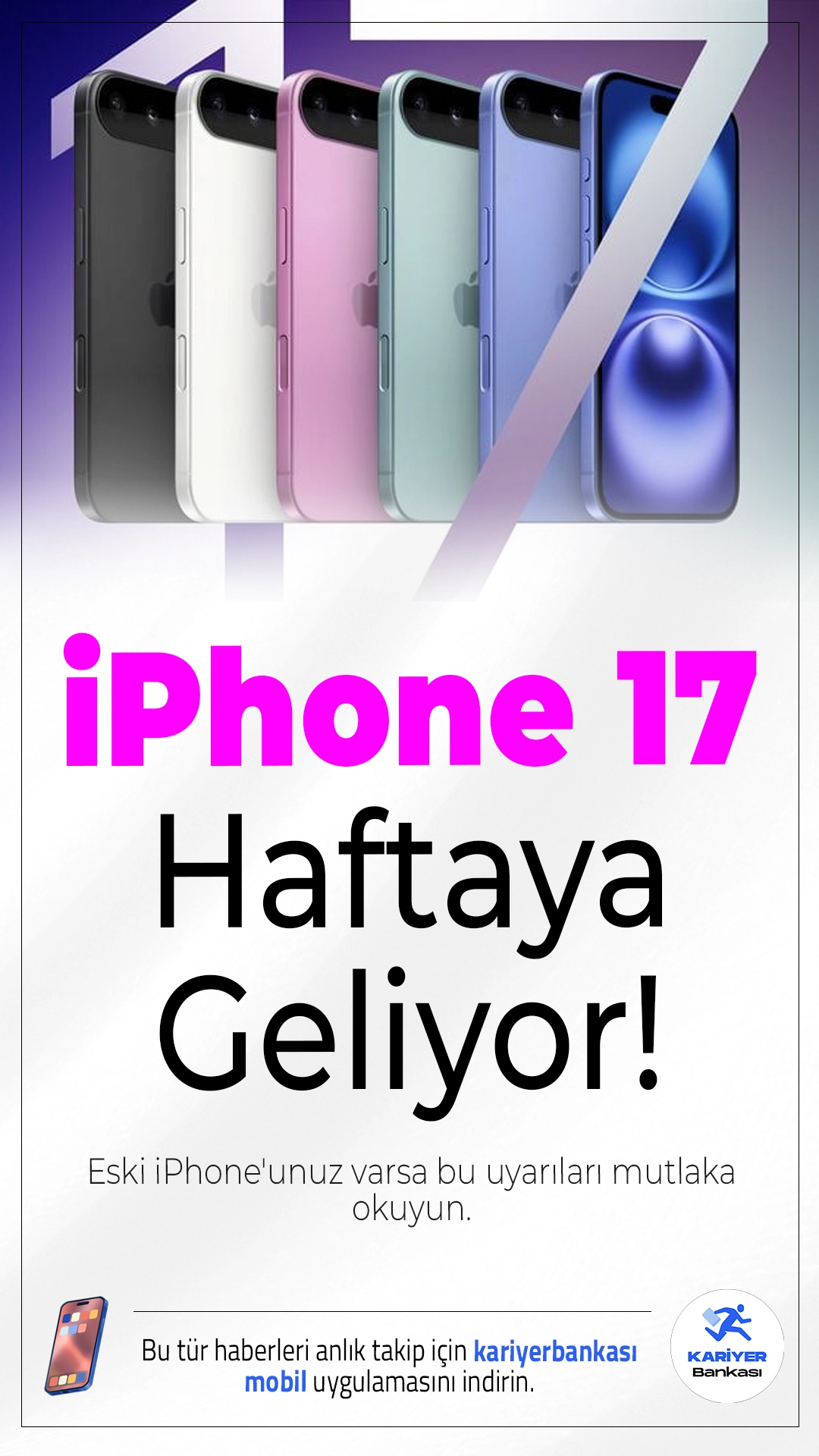 iPhone 17 Haftaya Geliyor! Eski iPhone'unuz Varsa Bu Uyarıları Mutlaka Okuyun.Apple, 9 Eylül'de iPhone 17 serisini tanıtacak. Uzmanlar, eski telefon sahiplerine yükseltme kararı vermeden önce dikkatli olmaları gerektiğini söylüyor.