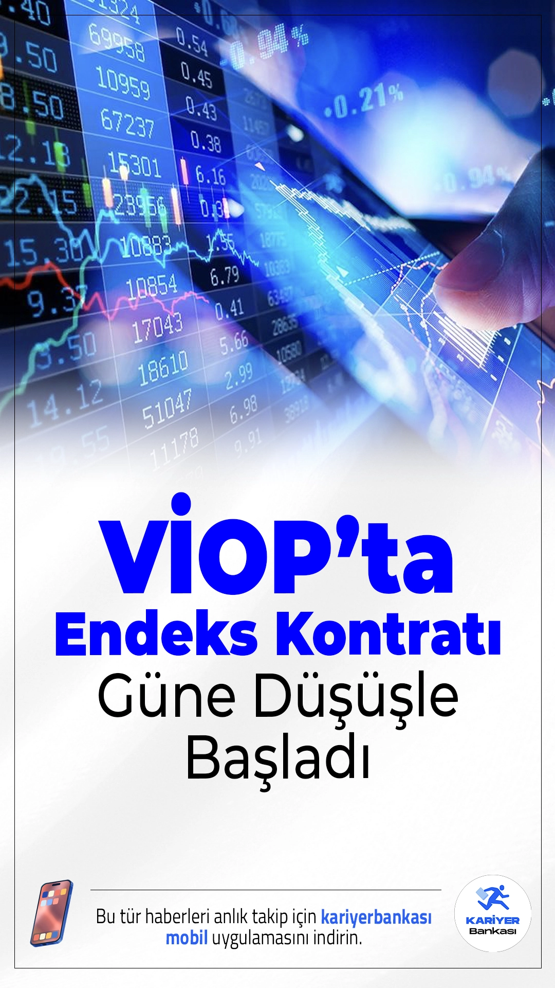 VİOP’ta Endeks Kontratı Güne Düşüşle Başladı.Borsa İstanbul Vadeli İşlem ve Opsiyon Piyasası’nda (VİOP) işlem gören ekim vadeli BIST 30 endeks kontratı, haftanın son işlem gününe hafif kayıpla başladı.