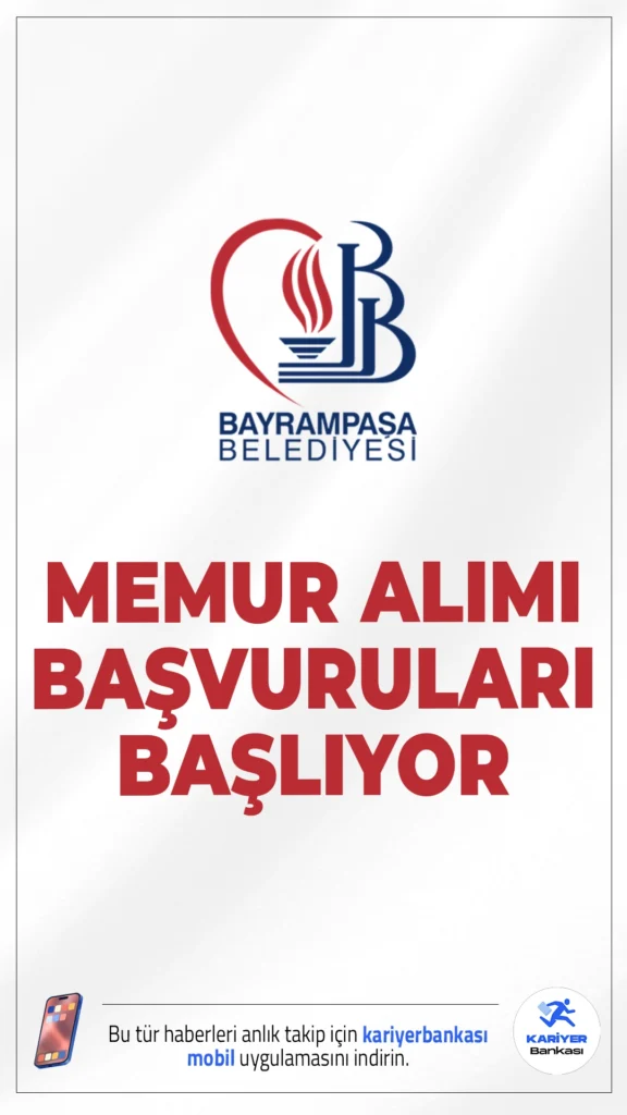 Bayrampaşa Belediyesi 23 Memur Alımı Başlıyor.Bayrampaşa Belediyesi ilk defa atanmak üzere toplam 23 memur alımı gerçekleştirecek. Başvurular yarın(15 Eylül 2025) başlıyor. Alımlar, KPSS puanına göre yapılacak yazılı sınavla belirlenecek. Adayların KPSS'den en az 70 puan almış olmaları gerekmektedir.İşte şartlar ve başvuru bilgileri...