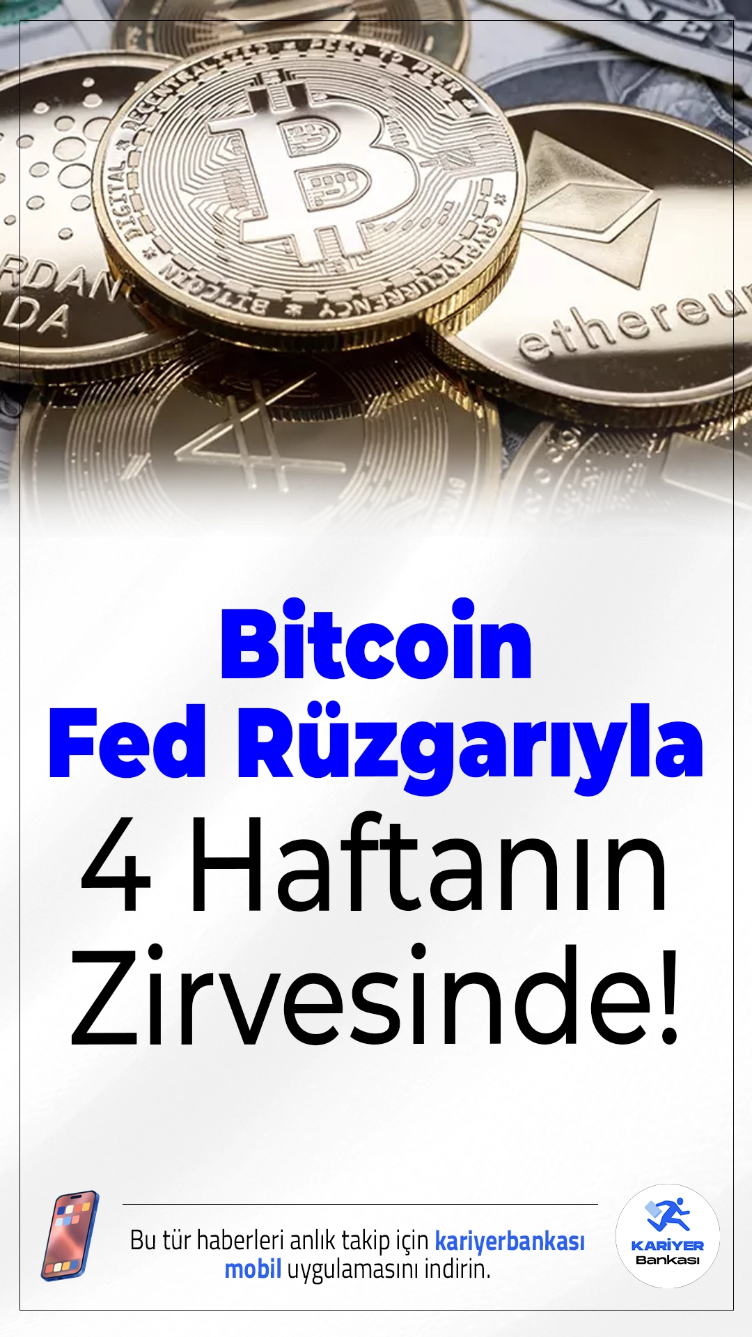 Bitcoin Fed Rüzgarıyla 4 Haftanın Zirvesinde!Kripto para piyasalarının öncüsü Bitcoin, ABD Merkez Bankası'nın faiz indirimi beklentisiyle birlikte son 4 haftanın en yüksek seviyesine ulaştı.