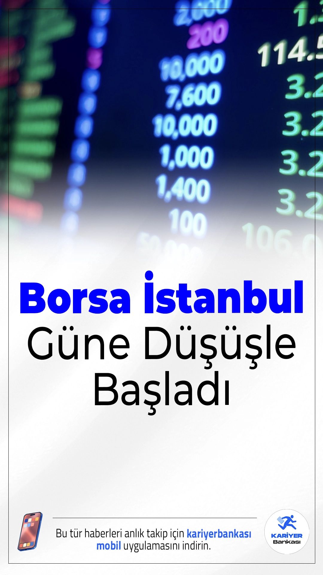 Borsa İstanbul Güne Düşüşle Başladı.Borsa İstanbul'da BIST 100 endeksi, haftanın ilk işlem gününe yüzde 0,91'lik düşüşle 11.363,25 puandan başladı.