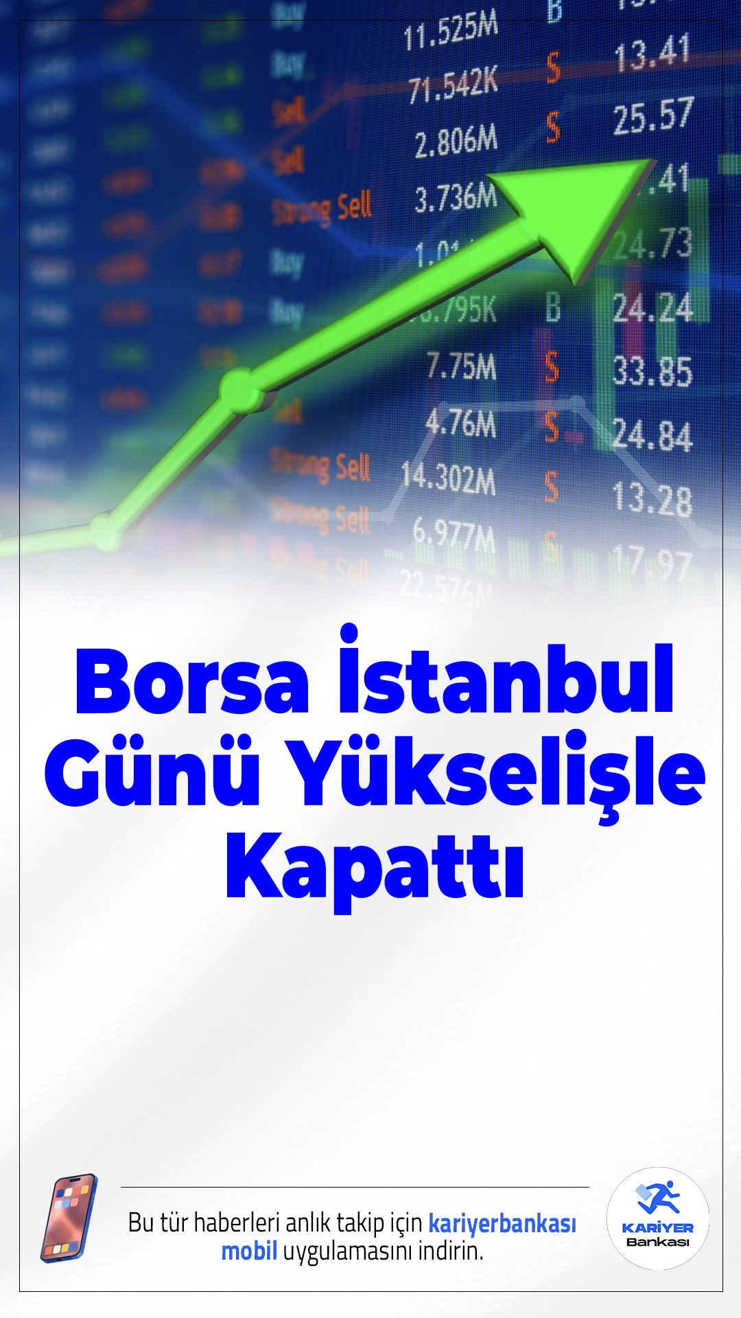 Borsa İstanbul Günü Yükselişle Kapattı.BIST 100 endeksi, yatırımcı ilgisiyle pozitif seyir izleyerek günü yüzde 1,54 artışla 11.468,07 puandan tamamladı.