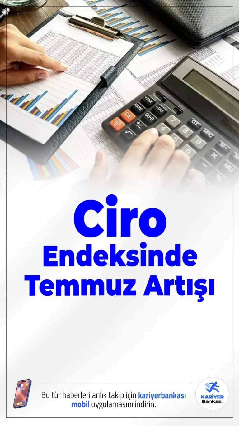 Ciro Endeksinde Temmuz Artışı: Yıllık Bazda Yüzde 38,8’lik Yükseliş.Sanayi, inşaat, ticaret ve hizmet sektörlerinin toplam ciro endeksi, Temmuz 2025’te geçen yıla kıyasla yüzde 38,8 oranında artış kaydetti.