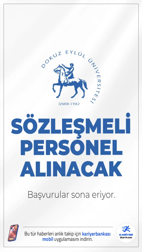 Dokuz Eylül Üniversitesi Personel Alımı Başvuruları Sona Eriyor.Dokuz Eylül Üniversitesi, çeşitli birimlerde görevlendirilmek üzere 4/B sözleşmeli personel alımı yapacağını duyurdu. Hemşire, sağlık teknikeri, teknisyen ve destek personeli kadrolarına yapılacak alımlarda, 2024 KPSS (B) grubu puan sıralaması esas alınacak ve sözlü ya da yazılı sınav yapılmayacak.