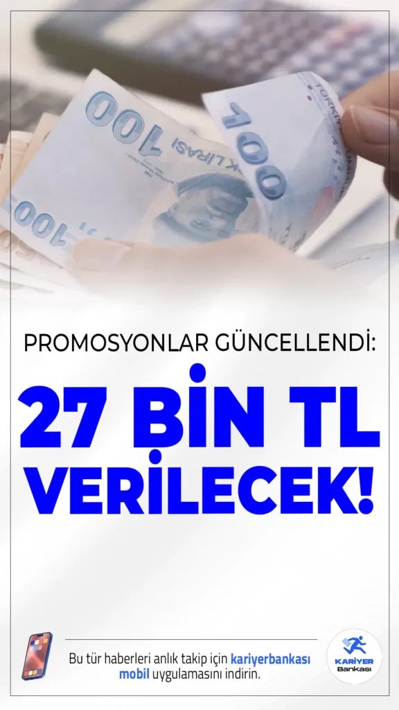 Emekli Promosyonlarında Son Durum! Hangi Banka Ne Kadar Veriyor?Eylül 2025 itibarıyla bankaların emekli promosyon kampanyalarında güncellemeye gidildi. Emekli maaşını taşımayı düşünenler için fırsatlar oldukça cazip. Bazı bankalar toplamda 27.000 TL'ye kadar promosyon sunarken, ek şartlarla bu tutarlar daha da artabiliyor. İşte banka banka promosyon tutarları ve detayları...