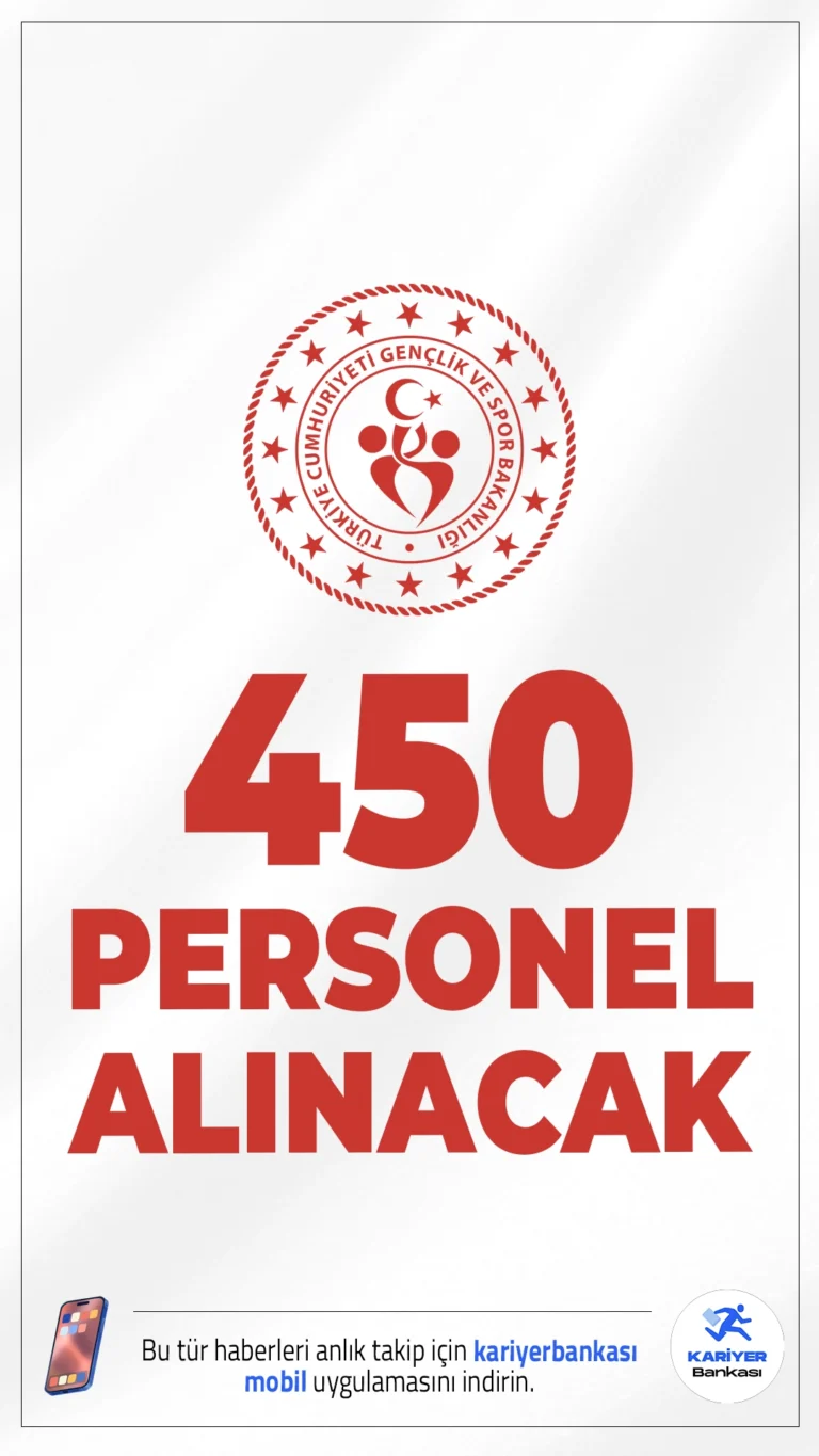 Gençlik ve Spor Bakanlığı 450 Yurt Yönetim Personeli Alımı Yapacak.Gençlik ve Spor Bakanlığı (GSB) 2025 yılı için taşra teşkilatında bulunan yurt müdürlüklerinde görevlendirilmek üzere 450 sözleşmeli Yurt Yönetim Personeli alımı gerçekleştireceğini duyurdu. Başvurular, 08-12 Eylül 2025 tarihleri arasında yalnızca e-Devlet üzerinden elektronik ortamda yapılacak. İşte şartlar ve başvuru bilgileri..