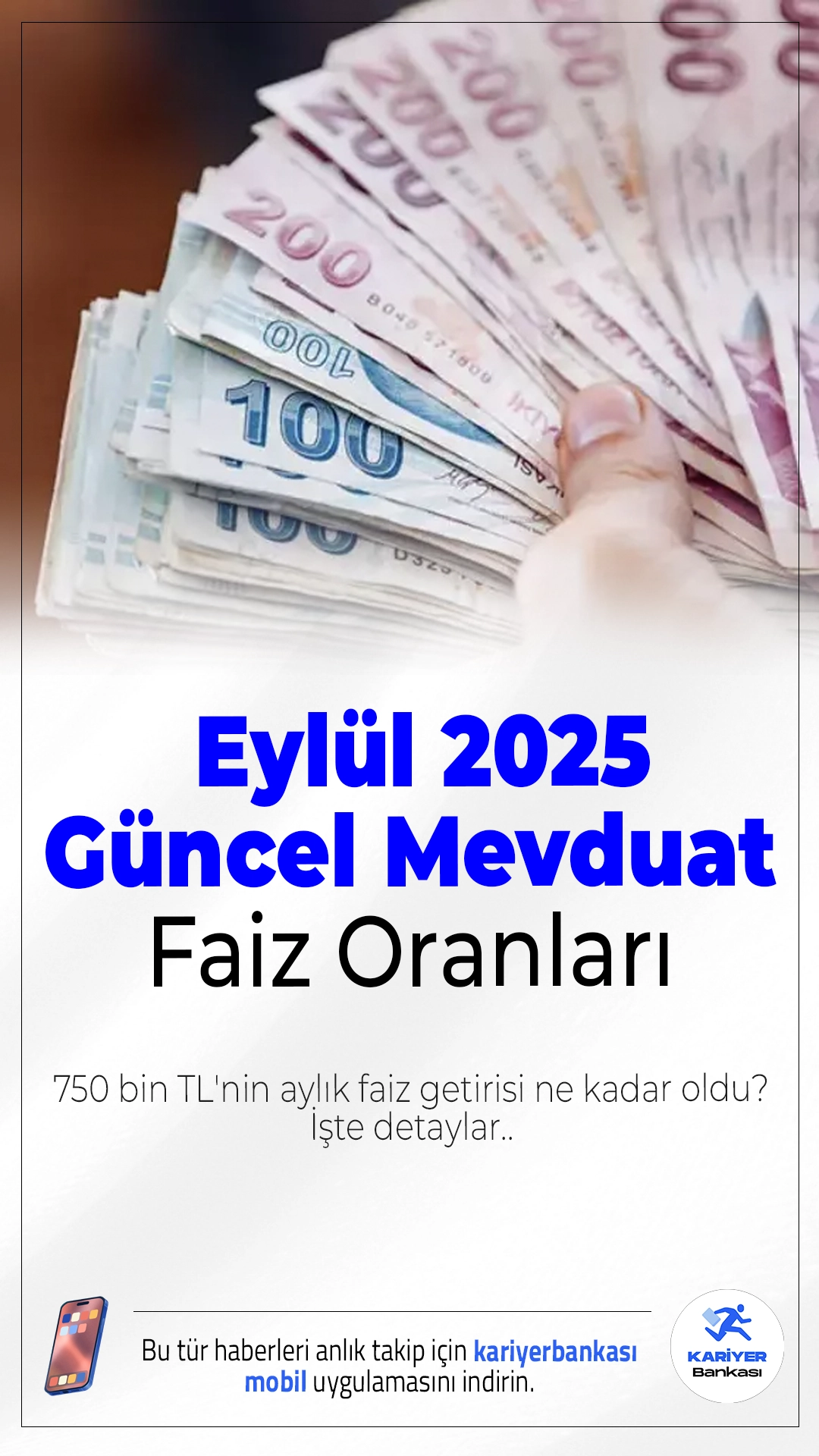750 Bin TL'nin Aylık Faiz Getirisi Ne Kadar Oldu? 21 Eylül 2025 Güncel Mevduat Faiz Oranları.Merkez Bankası’nın faiz indirimi sonrası mevduat oranlarında dikkat çeken değişiklikler yaşandı. Bankaların 32 gün vadeli mevduat hesaplarında sunduğu faiz oranları ve 750 bin TL’ye karşılık gelen net kazançlar belli oldu.
