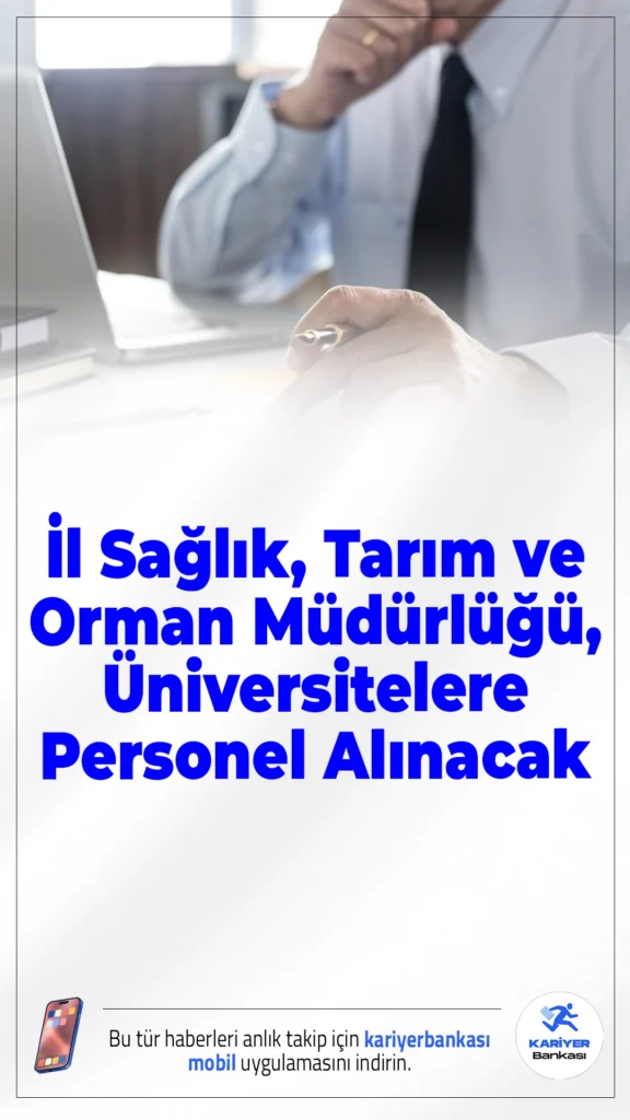 İl Sağlık, Tarım ve Orman Müdürlüğü, Üniversitelere Personel Alımı Yapılacak.İŞKUR üzerinden yayımlanan yeni ilana göre, İşbaşı Eğitim Programı (İUP) kapsamında Türkiye genelinde birçok kamu kurumuna personel alımı yapılacak. İl Sağlık Müdürlükleri, İl Tarım ve Orman Müdürlükleri ve çeşitli üniversiteler, farklı kadrolarda işçi istihdam edecek.