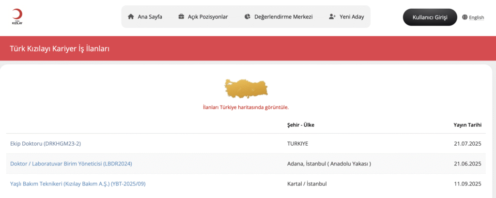 kızılay personel alımı
