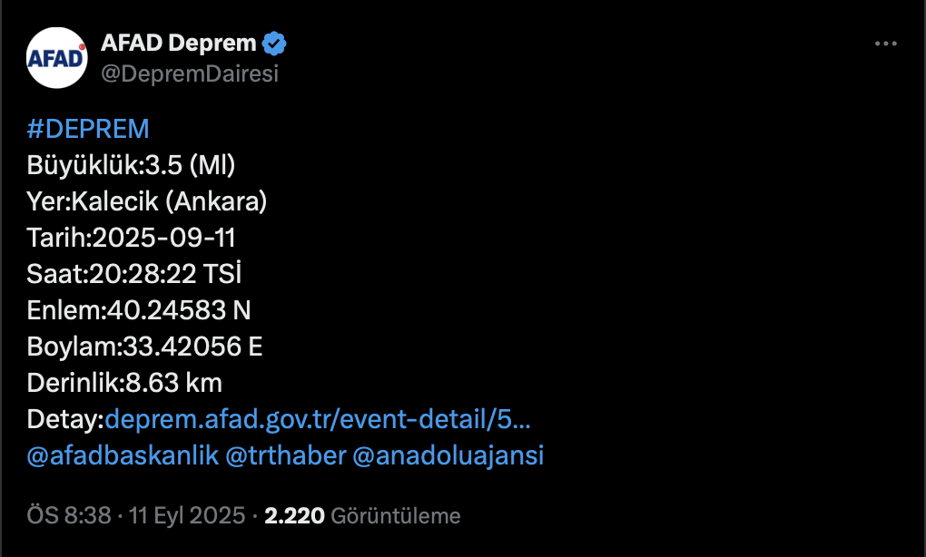 ankara deprem