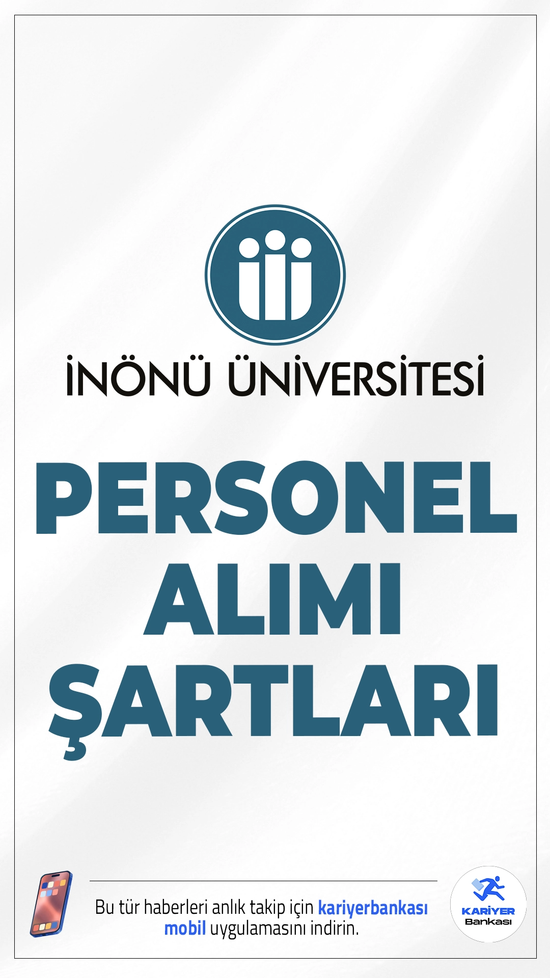 İnönü Üniversitesi 18 Personel Alımı Şartları.İnönü Üniversitesi sözleşmeli personel alımı başvuruları sürüyor. İlgili alım duyurusuna göre, İnönü Üniversitesine hemşire, büro personeli ve destek personeli ünvanlarında sözleşmeli personel alımı yapılacak.Başvurular 24 Eylül 2025 tarihine kadar sürecek.İşte şartlar ve başvuru bilgileri..