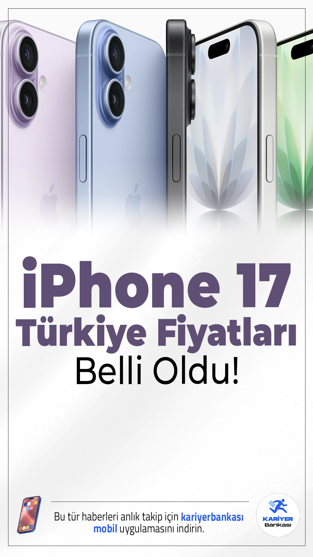 iPhone 17 Serisinin Türkiye Fiyatları Açıklandı.Apple, iPhone 17 serisini tanıttı. Türkiye fiyatları da belli oldu. En uygun model 77.999 TL'den başlıyor!