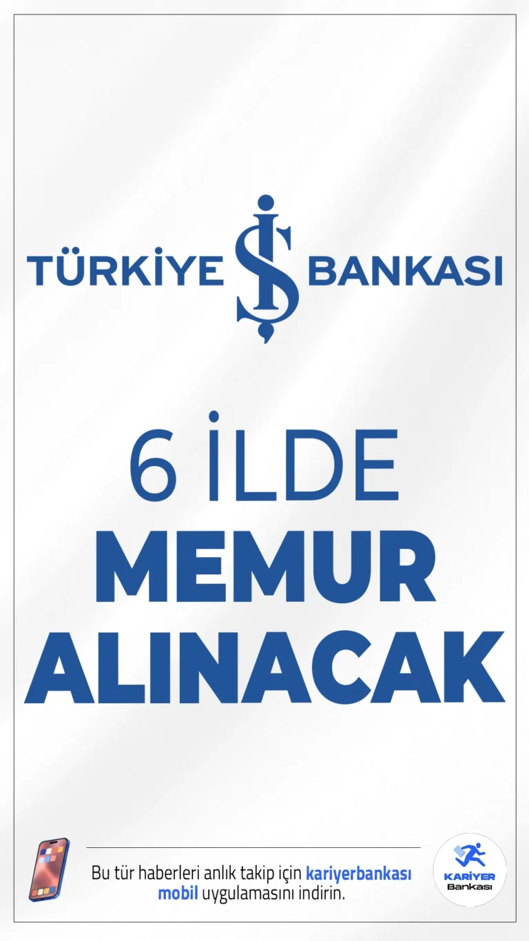 İş Bankası 6 İlde Memur Alımı Yapacak.İş Bankası Diyarbakır, Şanlıurfa, Batman, Mardin, Hakkari ve Şırnak illerinde yer alan şubelerinde görevlendirilmek üzere memur alımı yapacak. Açılan kadrolar kapsamında, banka şubelerindeki temel bankacılık hizmetlerini yerine getirmek üzere yeni çalışma arkadaşları istihdam edilecek.