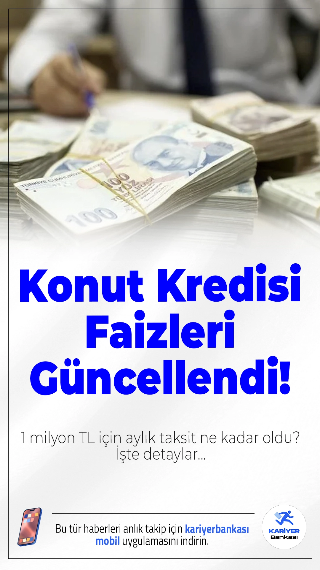 Konut Kredisi Faizleri Güncellendi! 1 Milyon TL İçin Aylık Taksit Ne Kadar Oldu?Ev sahibi olma hayali kuranlar için konut kredisi faiz oranlarında son durum belli oldu. Bankaların sunduğu güncel oranlara göre 1 milyon TL’lik kredi için geri ödeme detayları dikkat çekiyor.