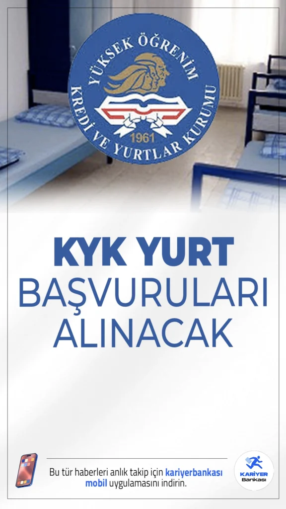 2025 KYK Yurt Başvuruları Başladı.2025-2026 eğitim öğretim yılı için Gençlik ve Spor Bakanlığı'na bağlı KYK yurt başvuruları başladı. Başvurular 2-6 Eylül tarihleri arasında e-Devlet üzerinden alınacak.